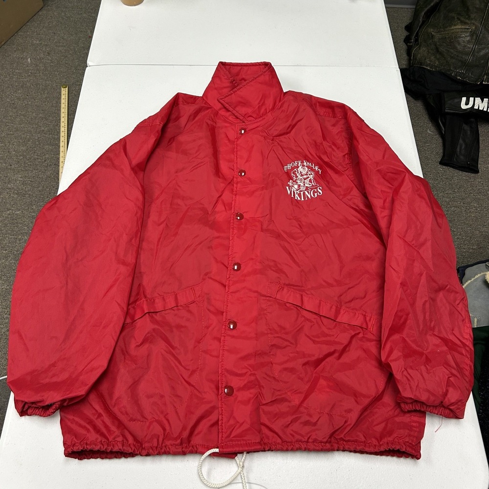 Dunbrooke Coaches Jacket Mens Large Red Hope Valley Vikings Vintage Pla-Jac USA